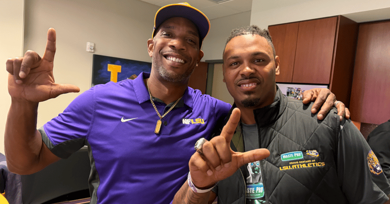 Former LSU stars Robert Royal and Chad Jones (Photo: Shea Dixon/The Bengal Tiger)